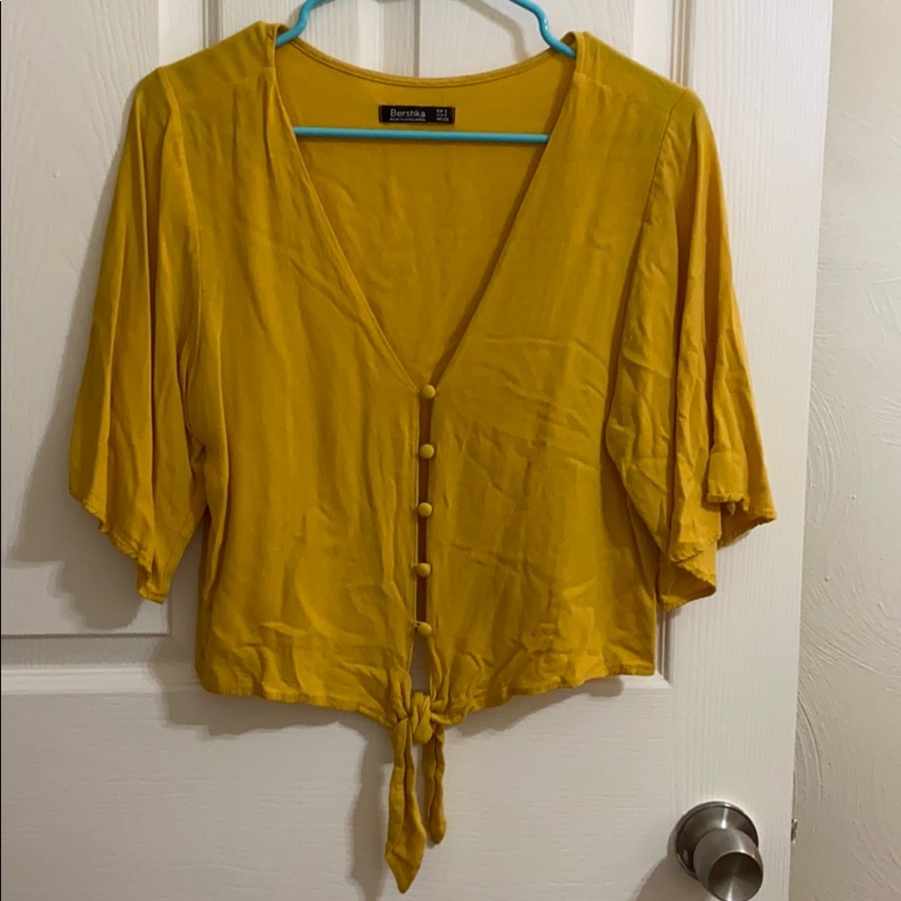 Bershka Gold Button Shirt Size Small